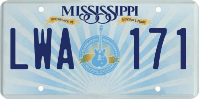 MS license plate LWA171