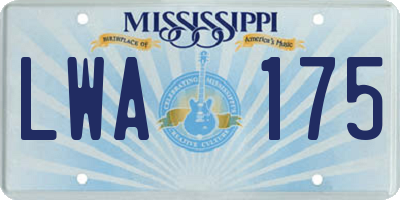 MS license plate LWA175