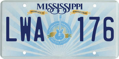 MS license plate LWA176