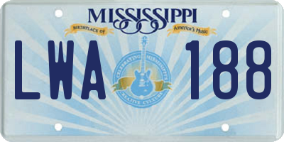 MS license plate LWA188