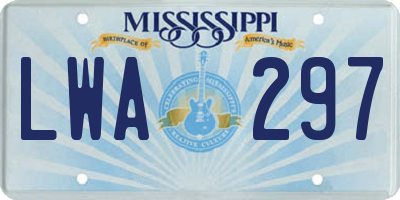 MS license plate LWA297