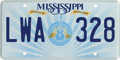 MS license plate LWA328