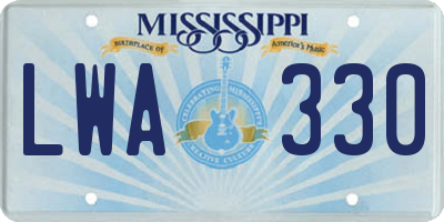 MS license plate LWA330