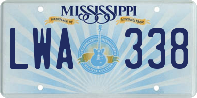 MS license plate LWA338