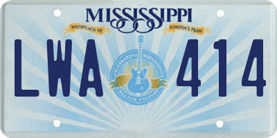 MS license plate LWA414
