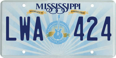 MS license plate LWA424