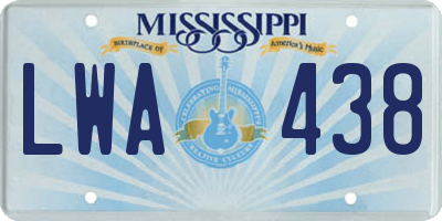 MS license plate LWA438