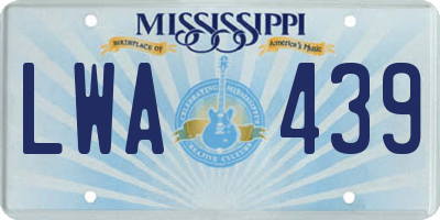 MS license plate LWA439