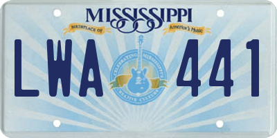 MS license plate LWA441