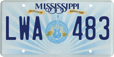 MS license plate LWA483