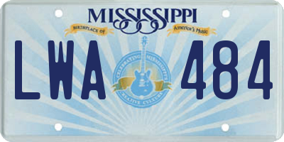MS license plate LWA484
