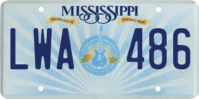 MS license plate LWA486