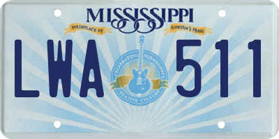 MS license plate LWA511