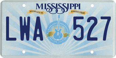 MS license plate LWA527