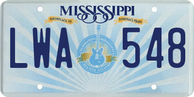 MS license plate LWA548