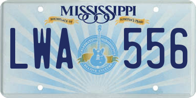 MS license plate LWA556