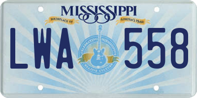 MS license plate LWA558