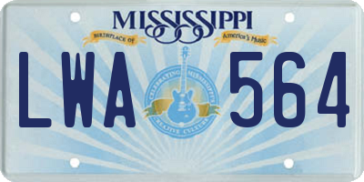 MS license plate LWA564