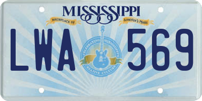 MS license plate LWA569
