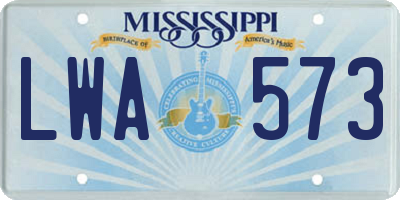 MS license plate LWA573