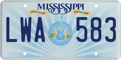 MS license plate LWA583