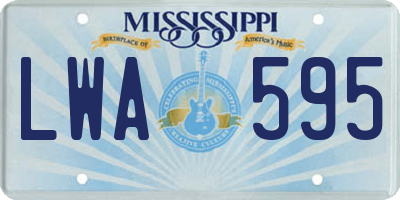 MS license plate LWA595