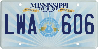 MS license plate LWA606