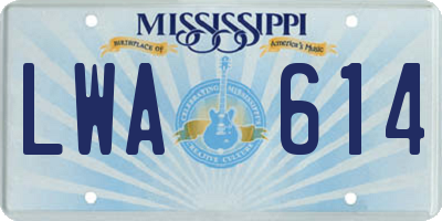 MS license plate LWA614