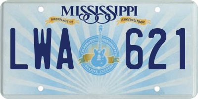 MS license plate LWA621