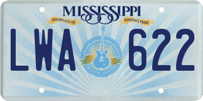 MS license plate LWA622