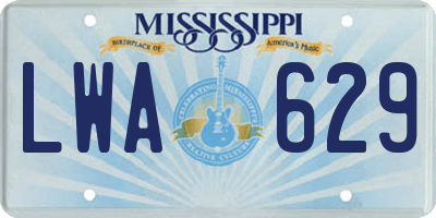MS license plate LWA629