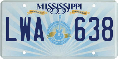 MS license plate LWA638