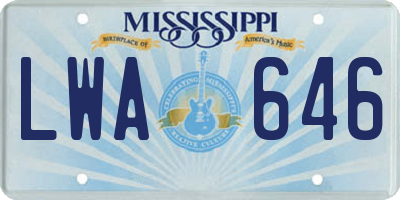 MS license plate LWA646