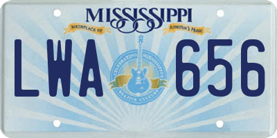MS license plate LWA656