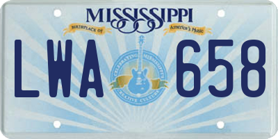 MS license plate LWA658