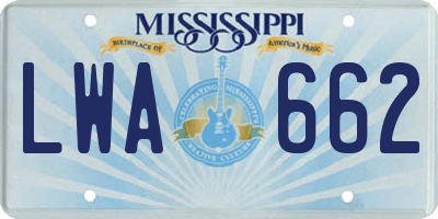 MS license plate LWA662