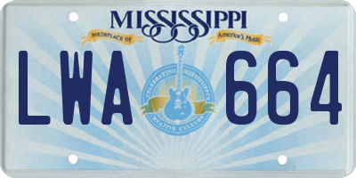 MS license plate LWA664