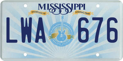 MS license plate LWA676