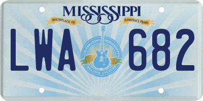 MS license plate LWA682