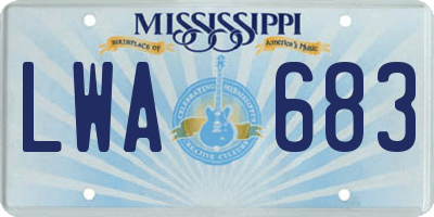 MS license plate LWA683