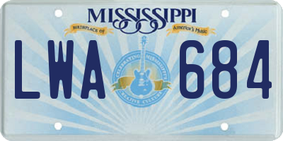 MS license plate LWA684