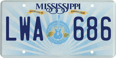 MS license plate LWA686