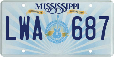 MS license plate LWA687