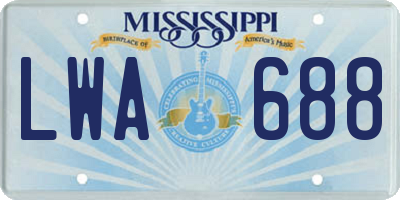 MS license plate LWA688