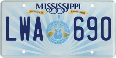 MS license plate LWA690