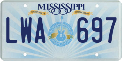 MS license plate LWA697