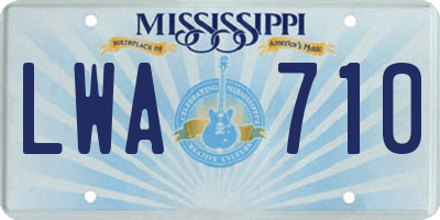 MS license plate LWA710