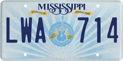 MS license plate LWA714