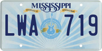 MS license plate LWA719