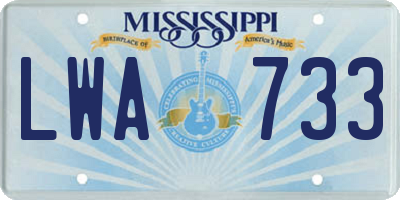 MS license plate LWA733